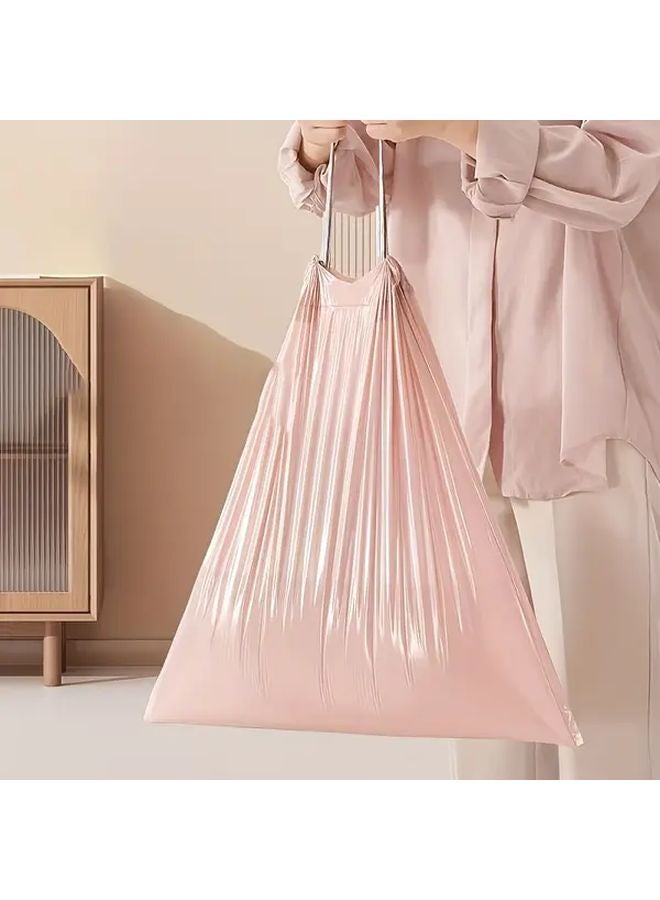 50 كيس قمامة وردي ثقيل بسعة 4 جالون بأربطة مقاومة للتسرب وسهل الربط - Image 3